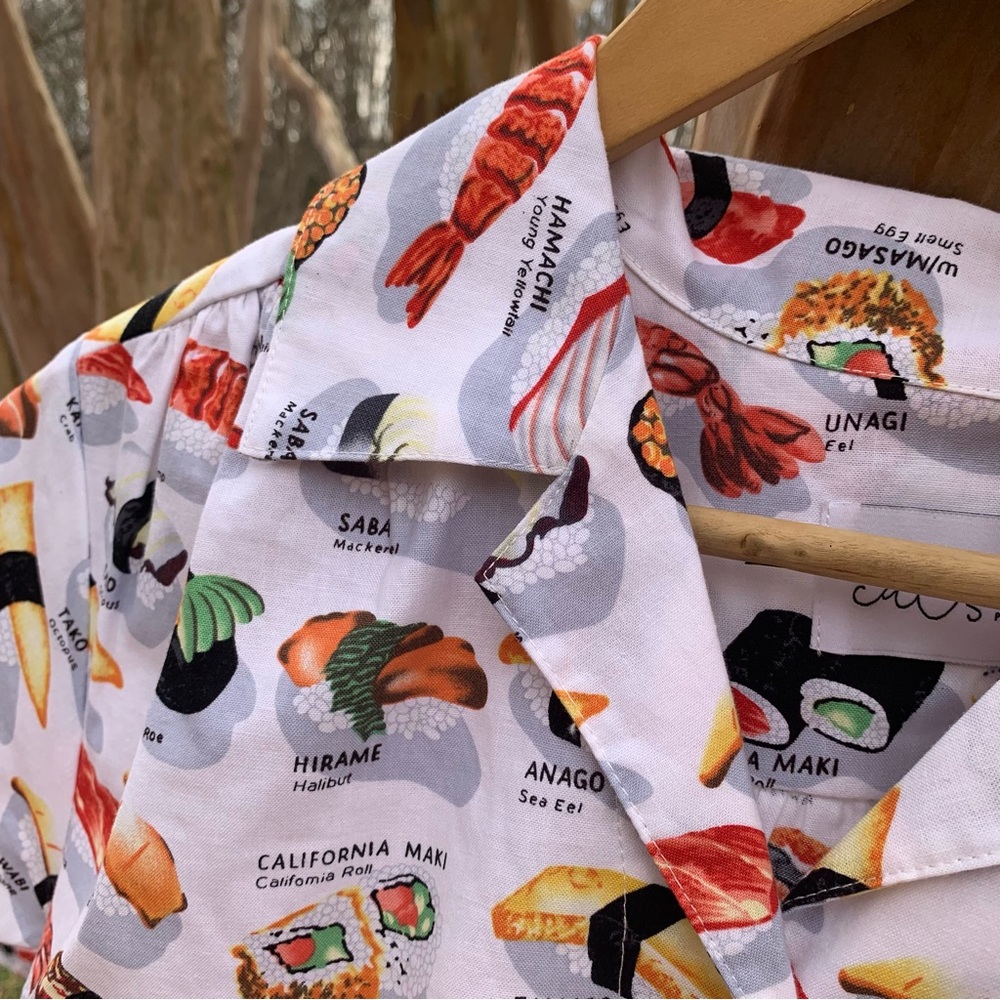 The CAT’S Pajamas Women’s Sushi Print Short Sleeve Capris Pajama Set - Picture 3 of 12